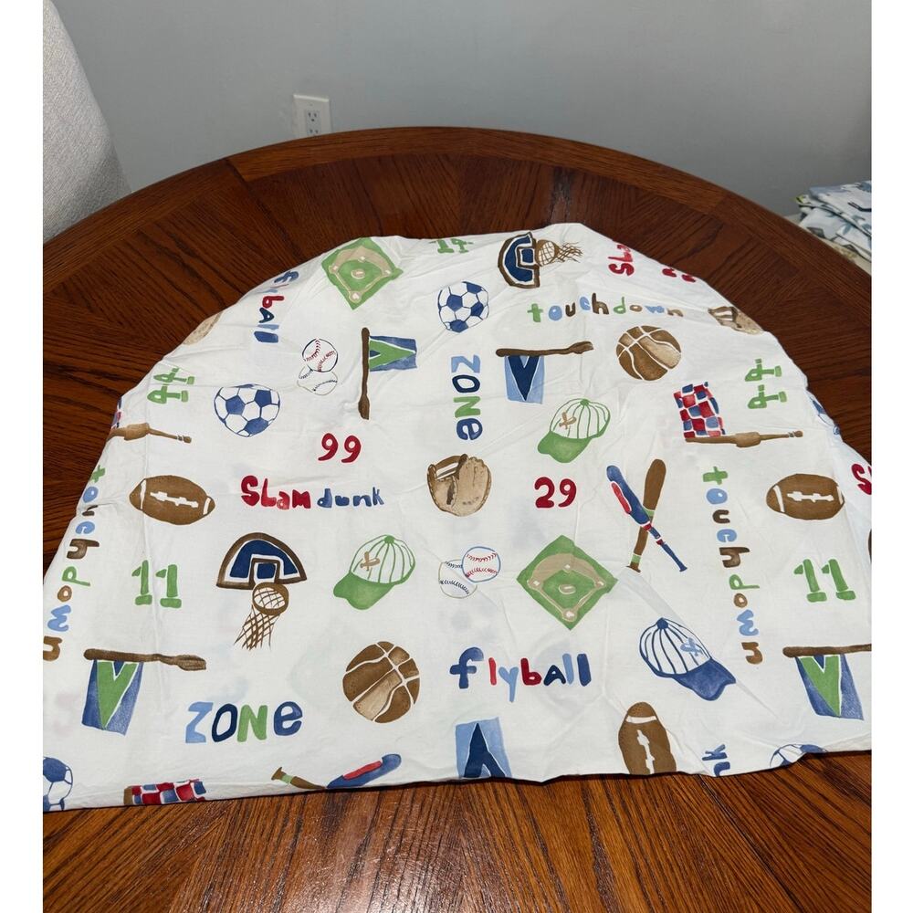 Pottery Barn Kids My Favorite Sports Crib Fitted Sheet Boys Ball Athletic